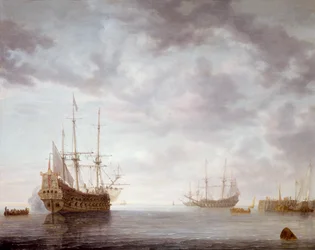 Dutch Men-o-war at anchor, c.1650
